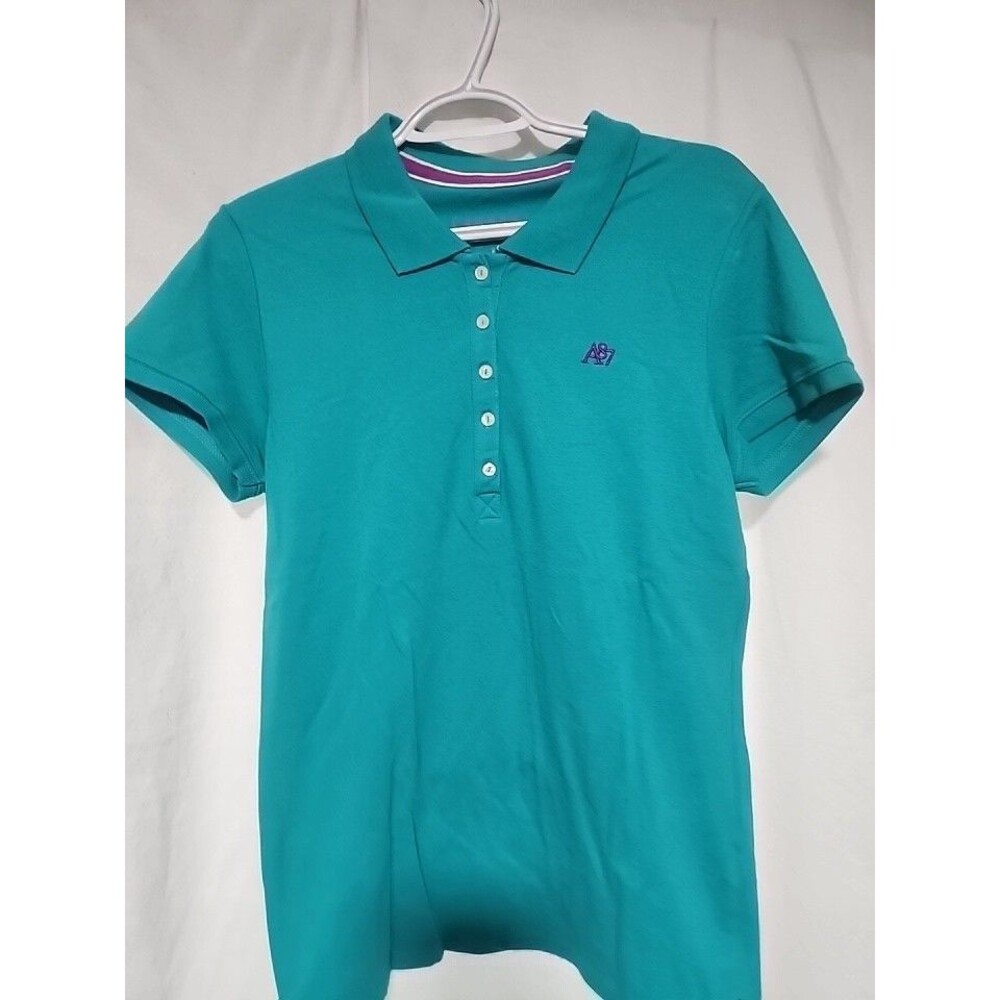 Aeropostale Womens Blue Short Sleeve Polo Shirt - Size XL Solid Ladies
